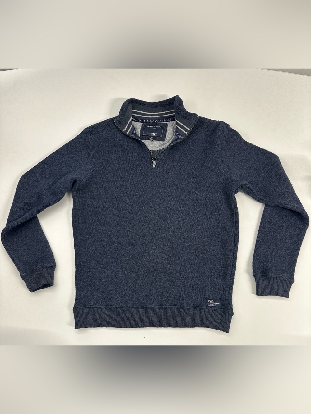 Nickel & Iron New York Men’s Quarter Zip Pullover Sweater Blue